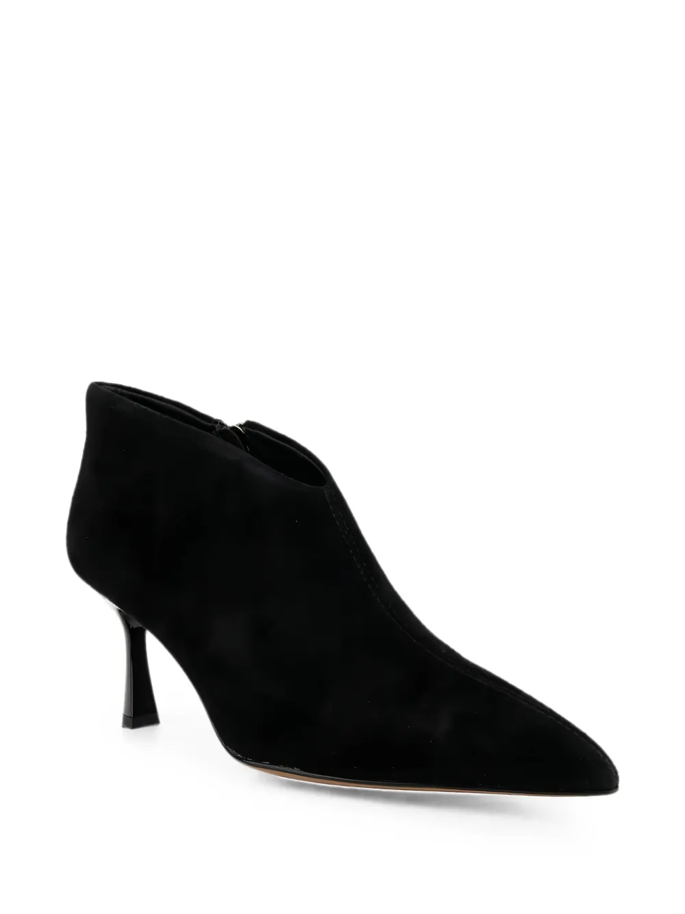 LINDA BAUMANN pointed-toe suede ankle boots Zwart