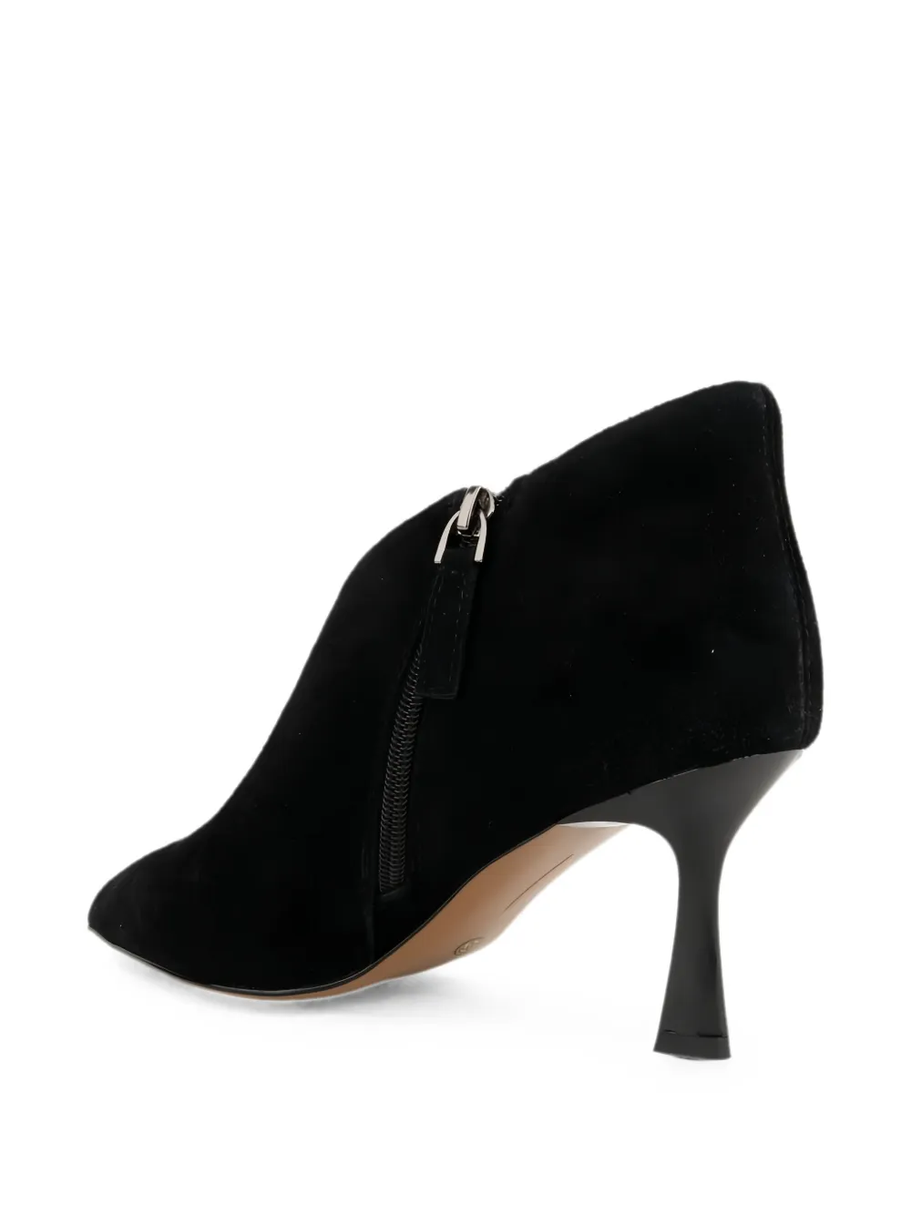 LINDA BAUMANN pointed-toe suede ankle boots Zwart