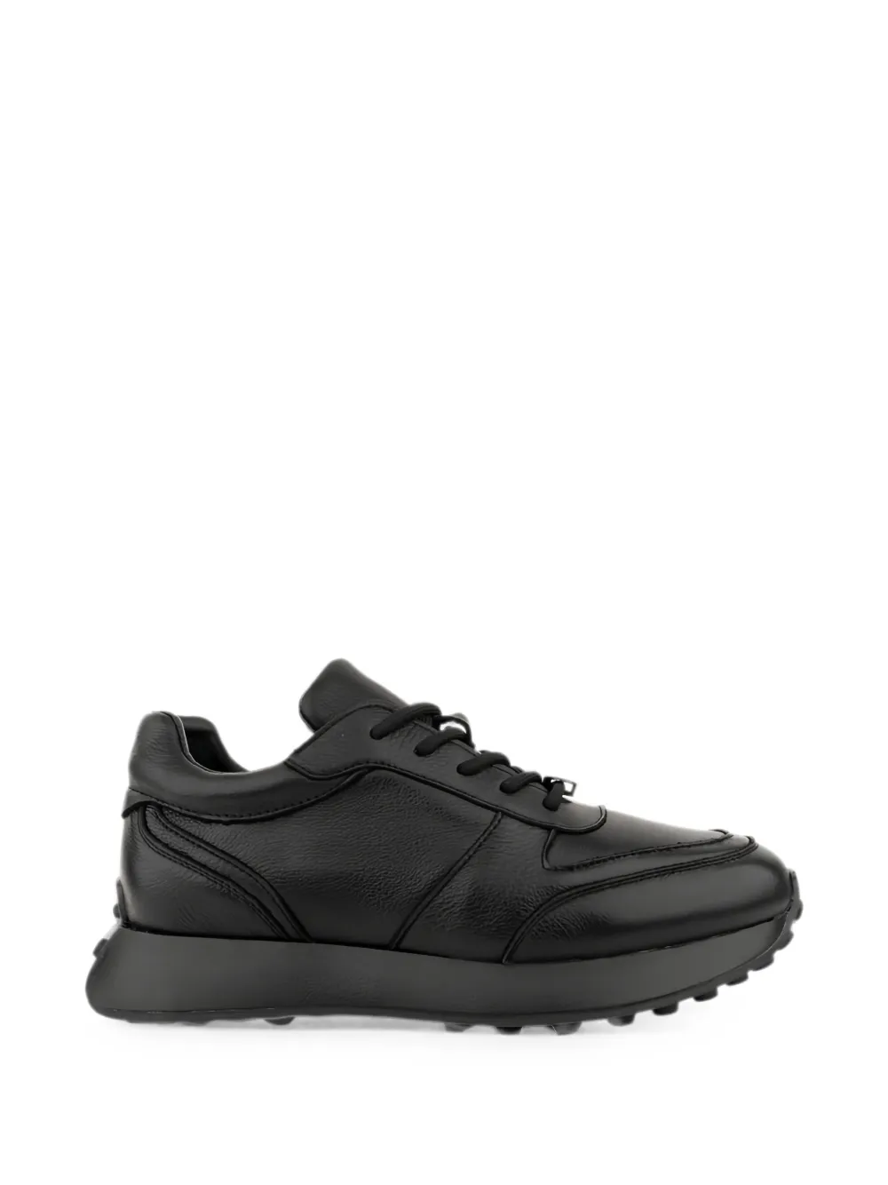 Linda Baumann Lace-up Leather Sneakers In Black