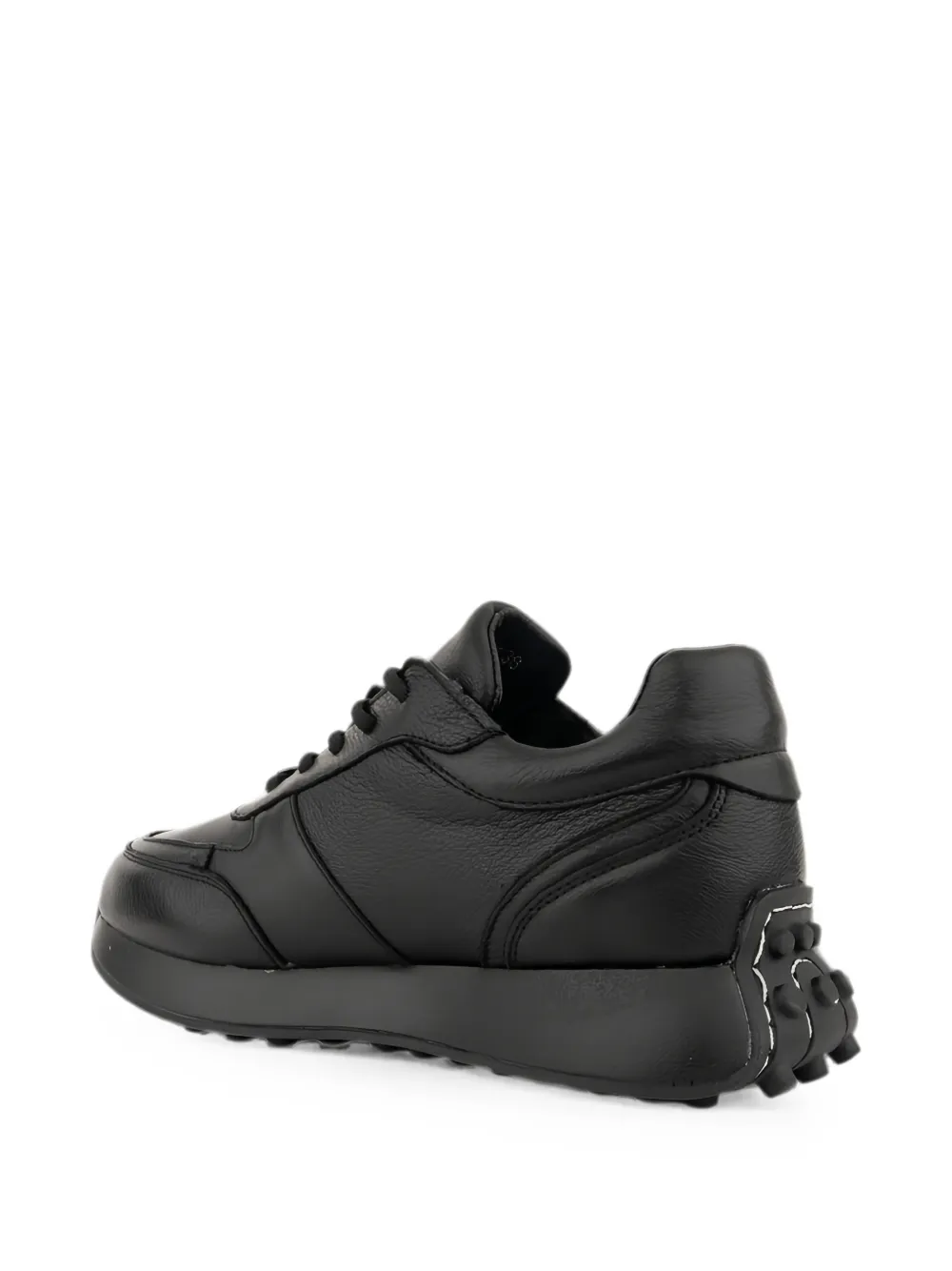 LINDA BAUMANN lace-up leather sneakers Zwart