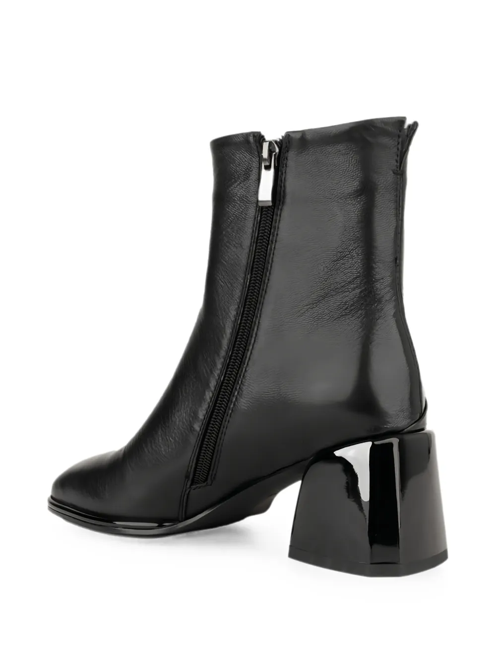 LINDA BAUMANN sculptural-heel leather ankle boots Zwart