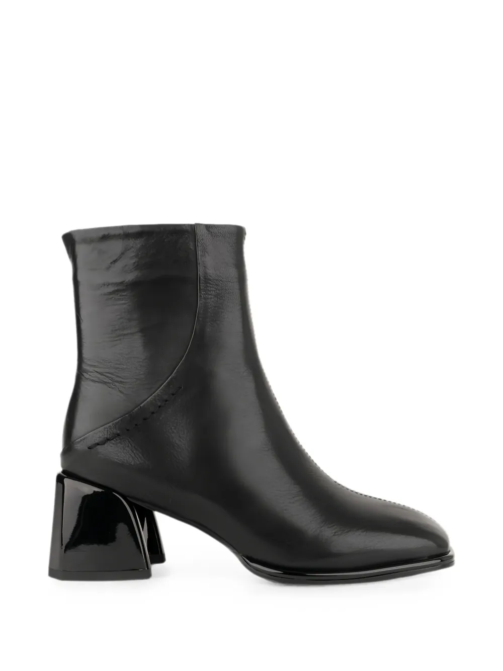 LINDA BAUMANN sculptural-heel leather ankle boots Zwart