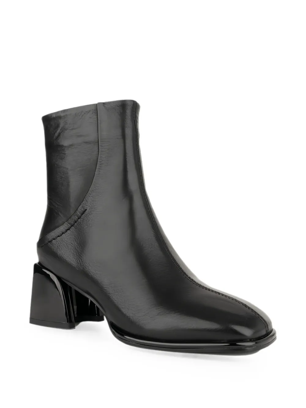 LINDA BAUMANN sculptural-heel leather ankle boots Zwart