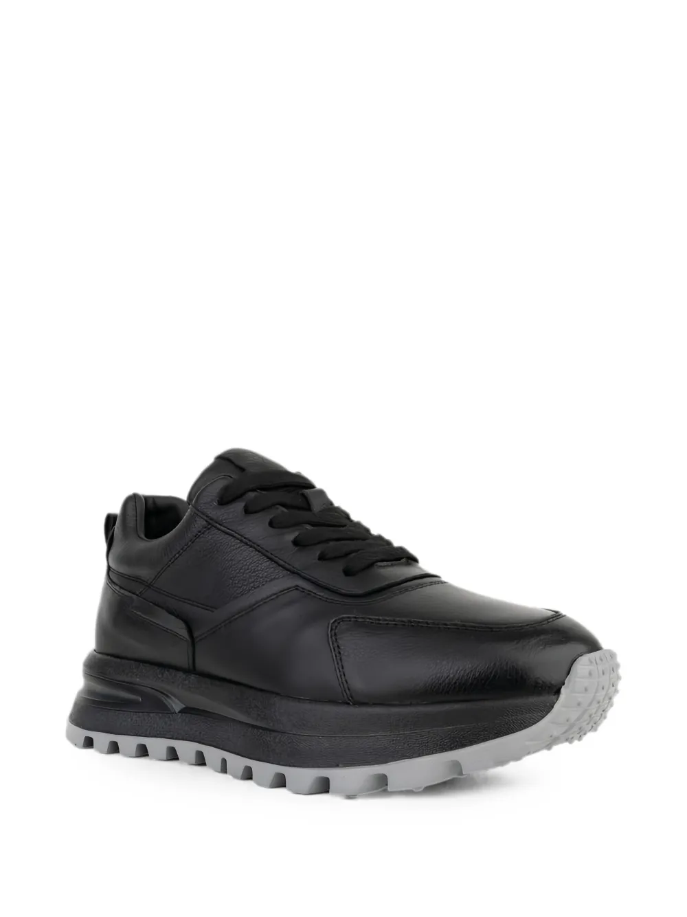 LINDA BAUMANN panelled leather sneakers Zwart