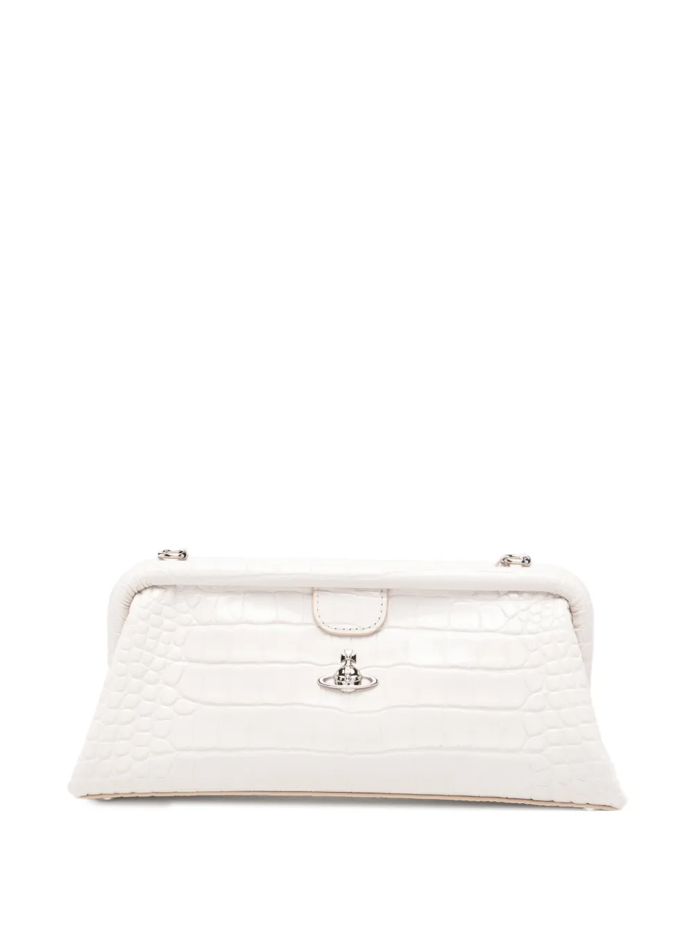 Vivienne Westwood Clutch Orb con effetto coccodrillo - Toni neutri