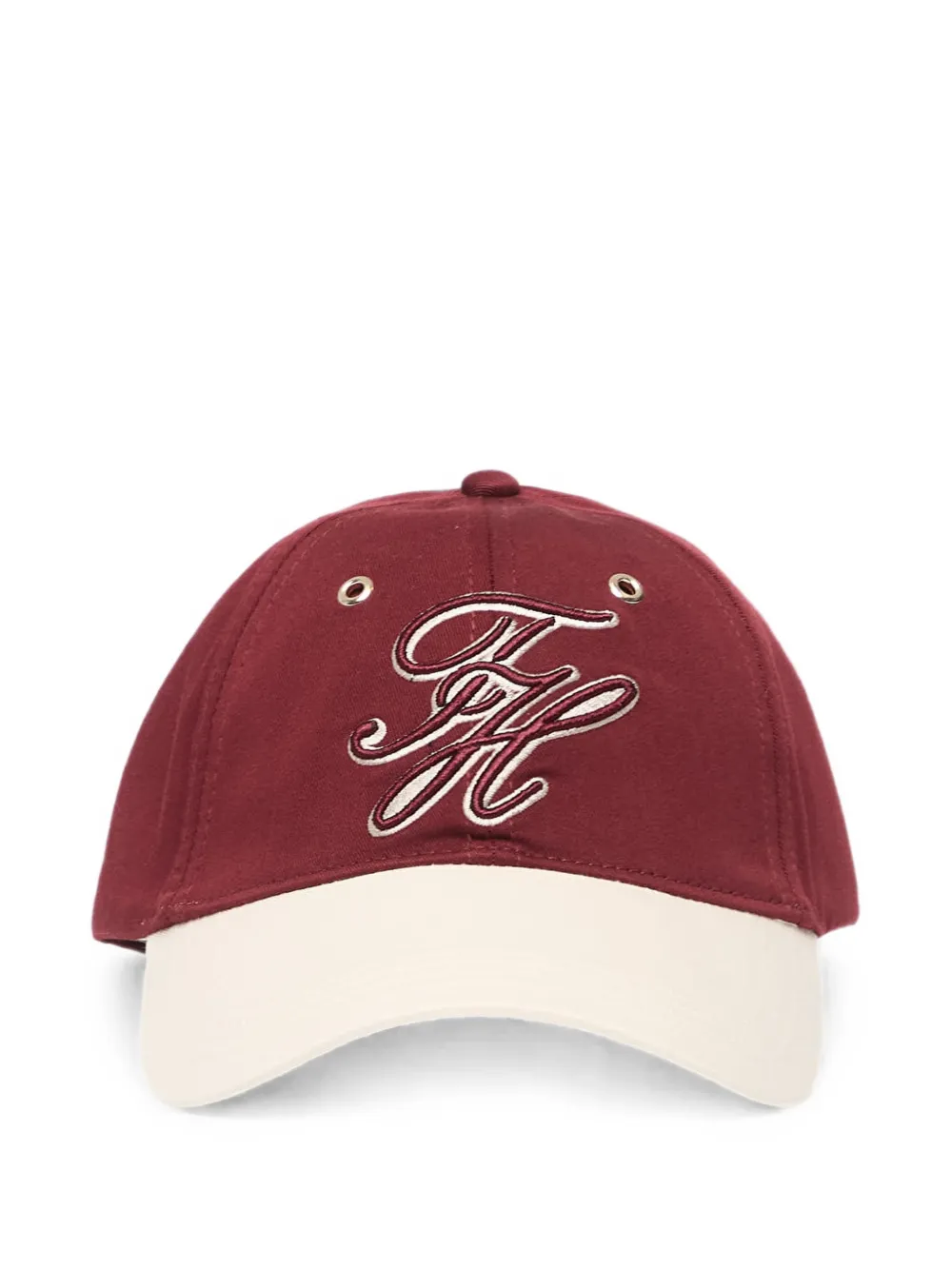 Tommy Hilfiger Logo-embroidered Cap In Burgundy