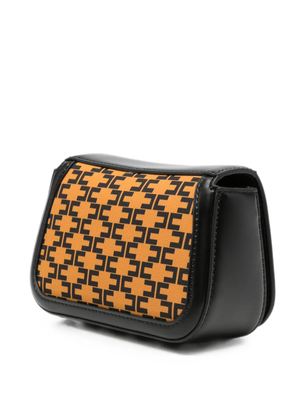 Elisabetta Franchi La Mia Bambina monogram-print logo-patch shoulder bag Zwart