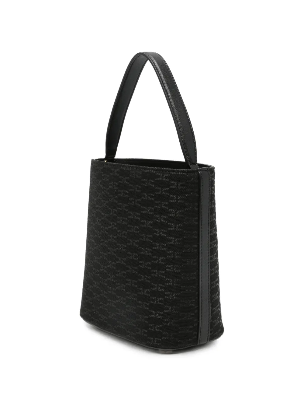 Elisabetta Franchi La Mia Bambina Schoudertas met monogram-patroon en logo-patch Zwart