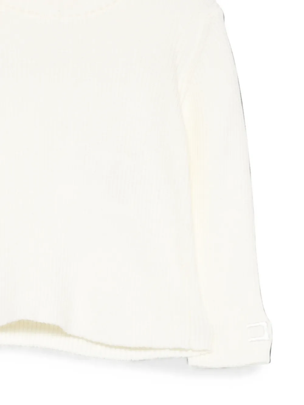 Elisabetta Franchi La Mia Bambina Ribgebreide trui met hoge hals Beige