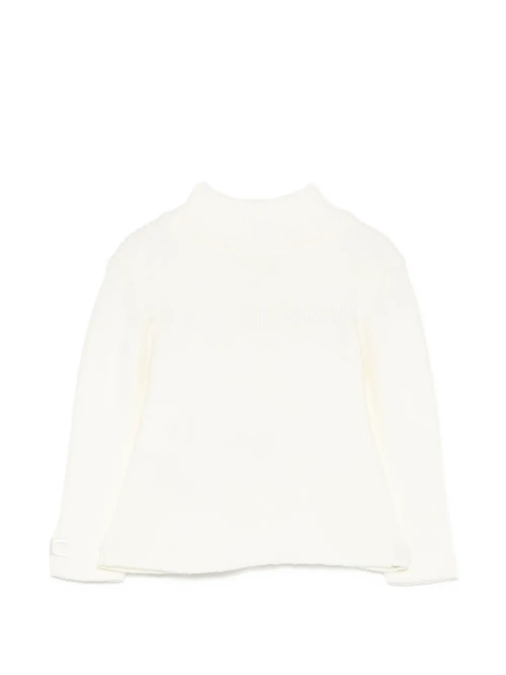 Elisabetta Franchi La Mia Bambina Ribgebreide trui met hoge hals Beige