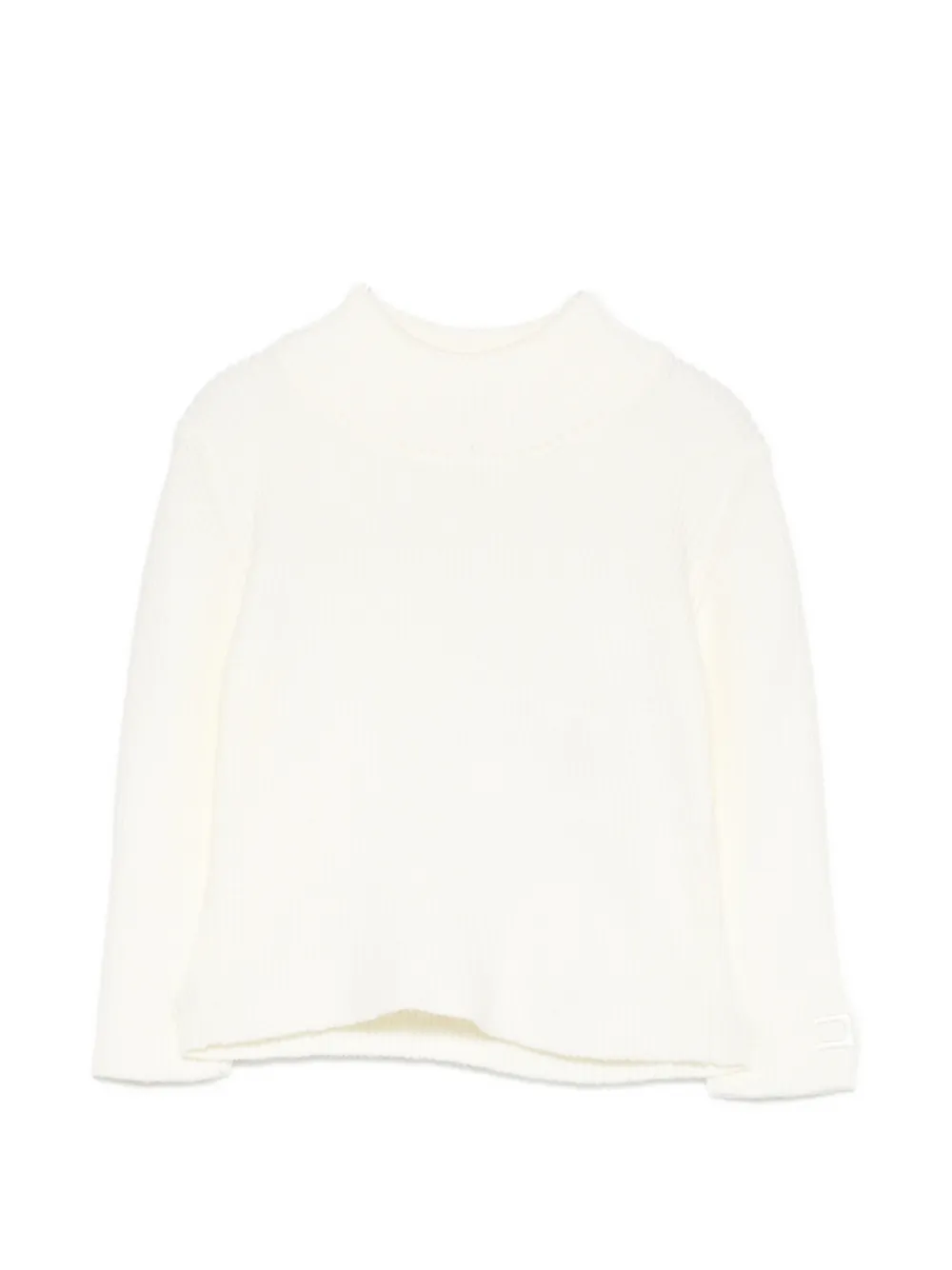 Elisabetta Franchi La Mia Bambina ribbed-knit high-neck sweater - Toni neutri