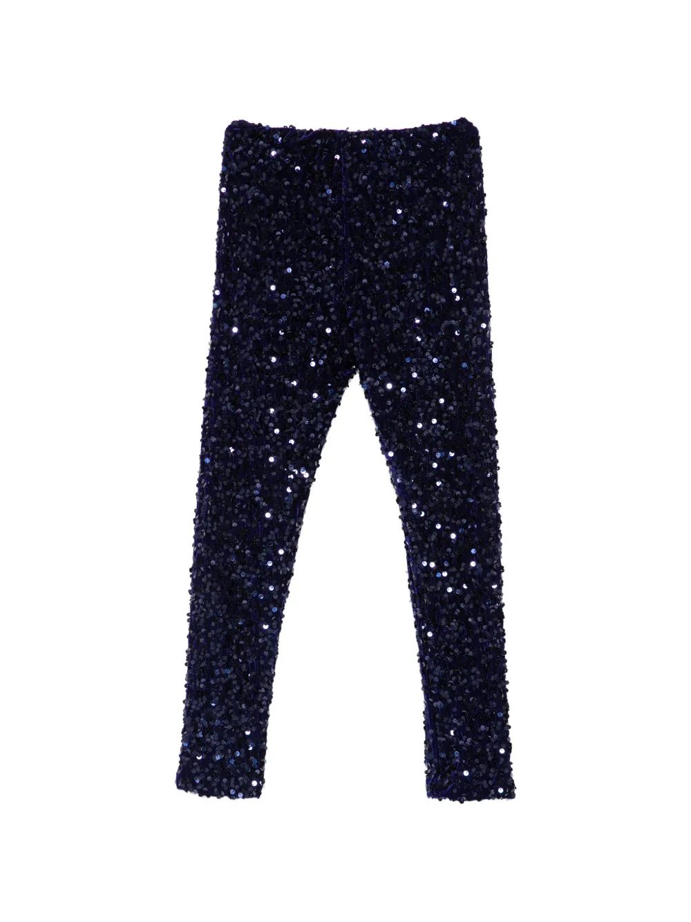 Elisabetta Franchi La Mia Bambina Fluwelen broek verfraaid met pailletten Blauw