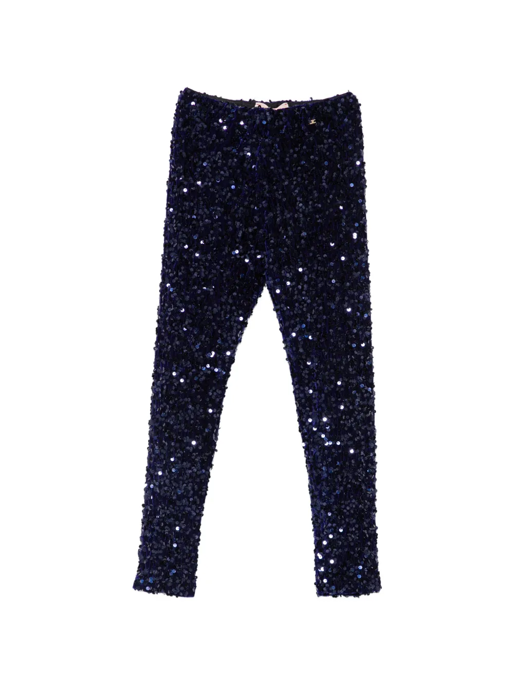 Elisabetta Franchi La Mia Bambina sequin-embellished velvet trousers - Blu