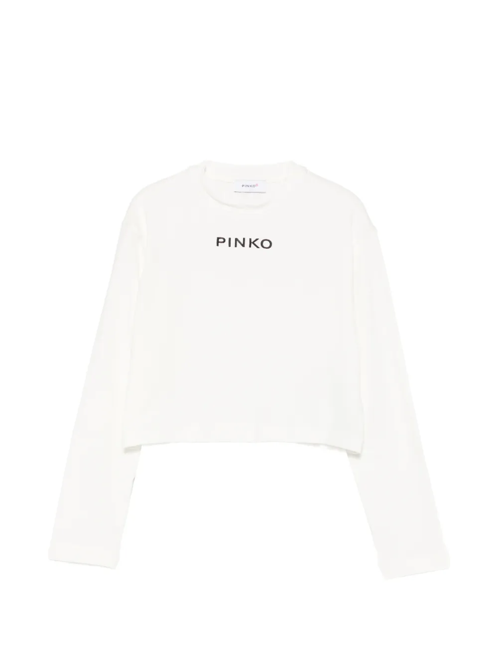 Pinko Kids logo-embroidered T-shirt - Bianco
