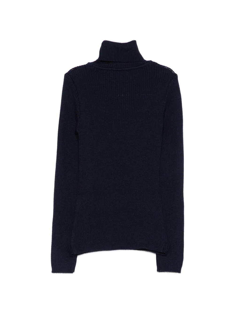 Elisabetta Franchi La Mia Bambina Ribgebreide trui met geborduurd logo Blauw