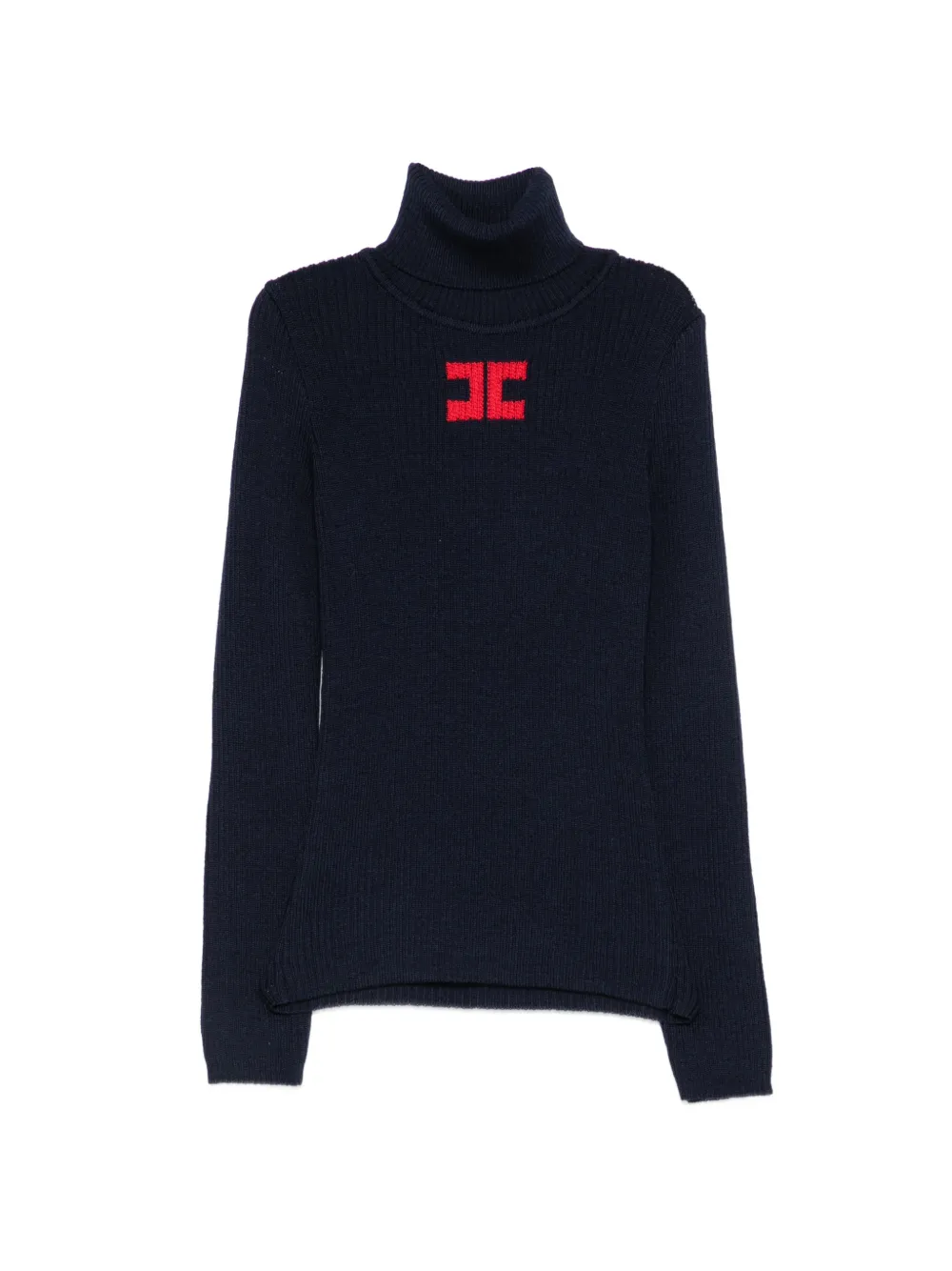 Elisabetta Franchi La Mia Bambina Ribgebreide trui met geborduurd logo Blauw