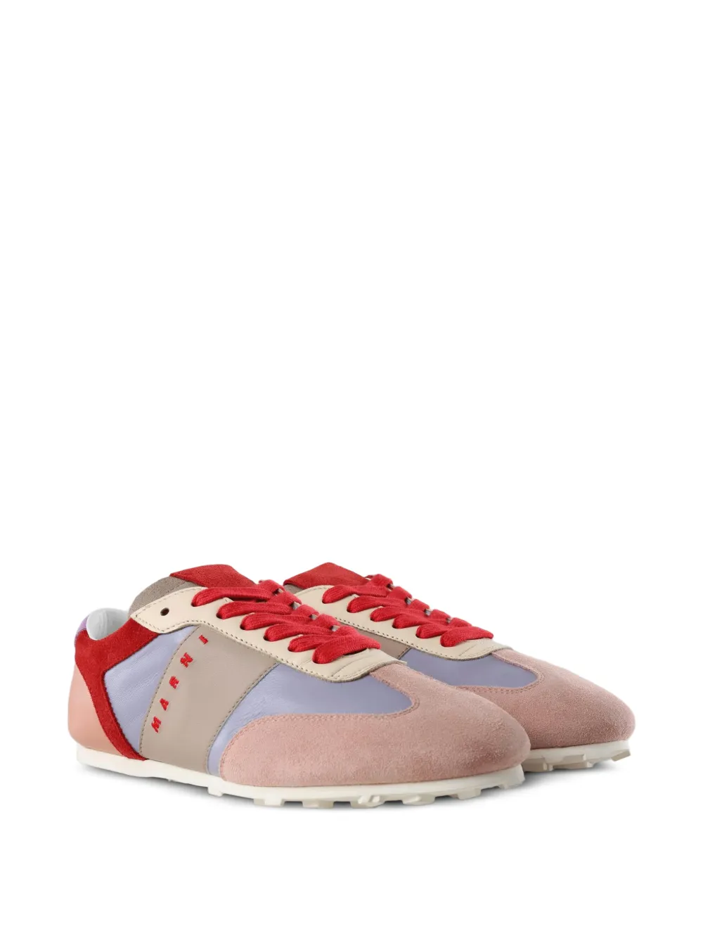 Marni logo-print panelled sneakers Roze