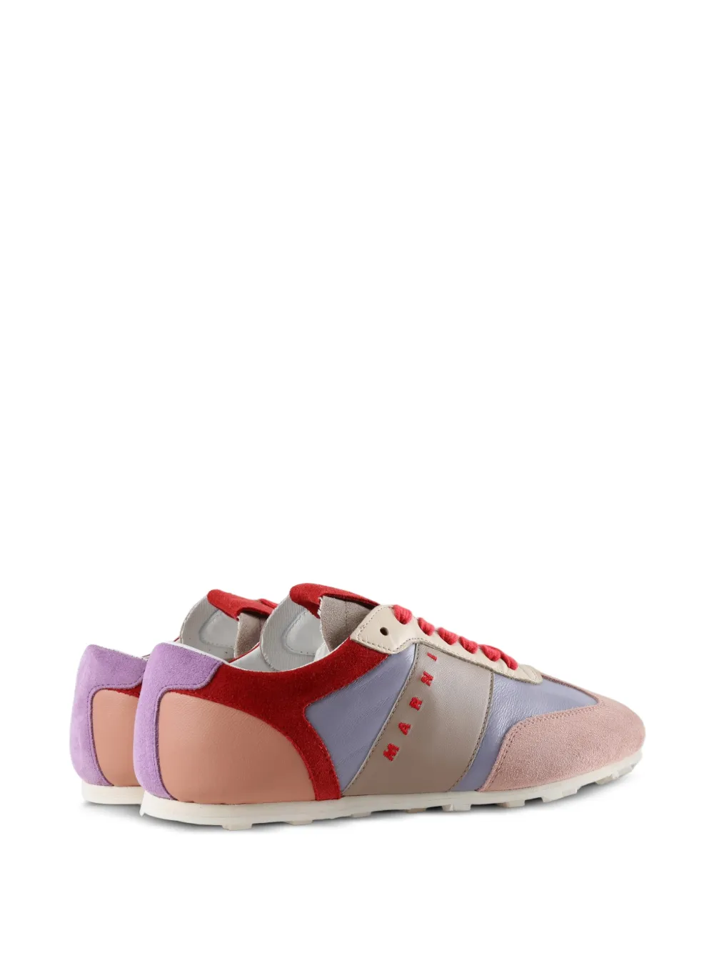 Marni logo-print panelled sneakers Roze
