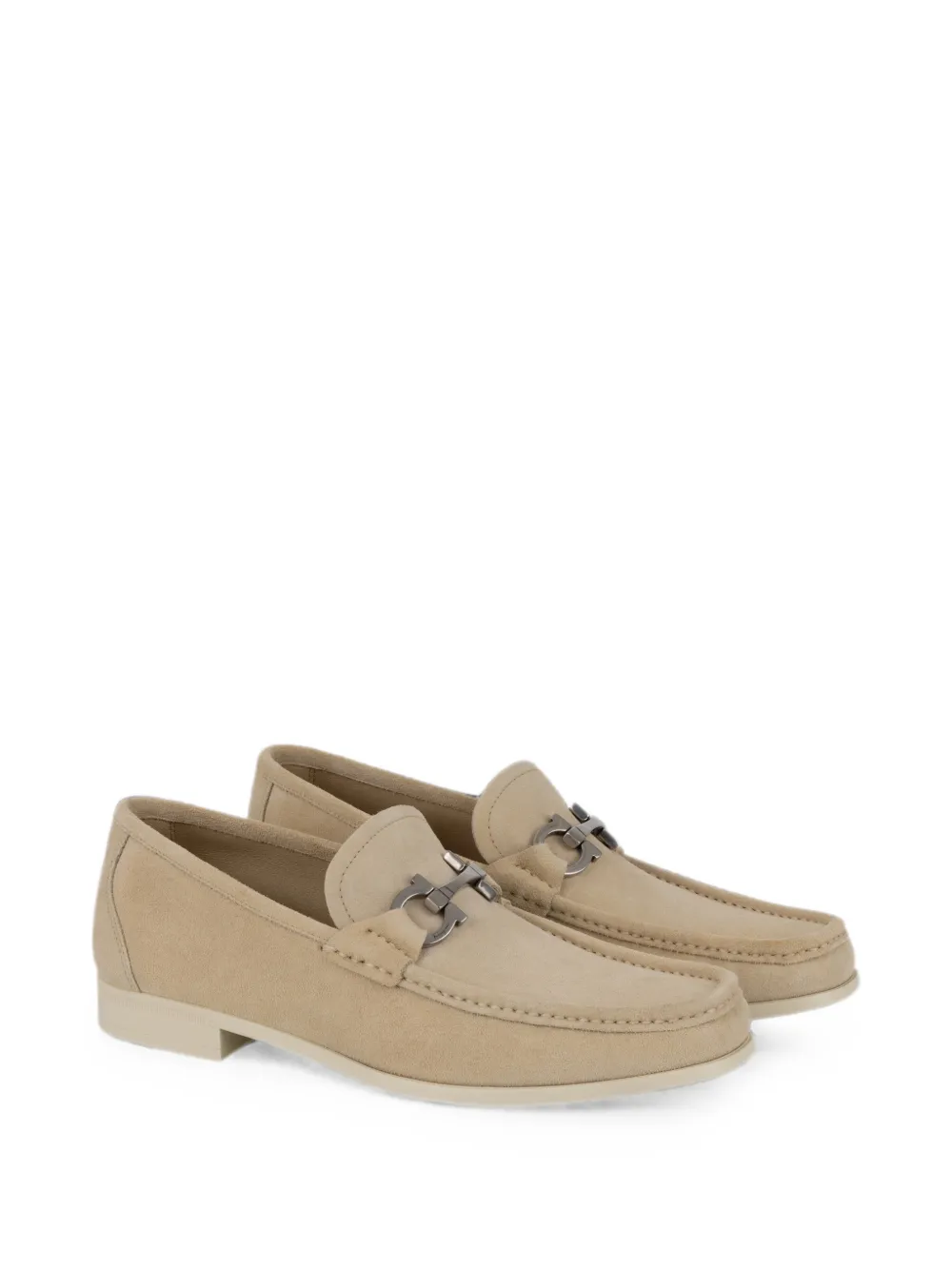 Ferragamo Gancini ornament loafers Beige