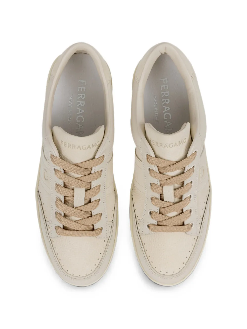 Ferragamo low-top sneakers with signature Beige