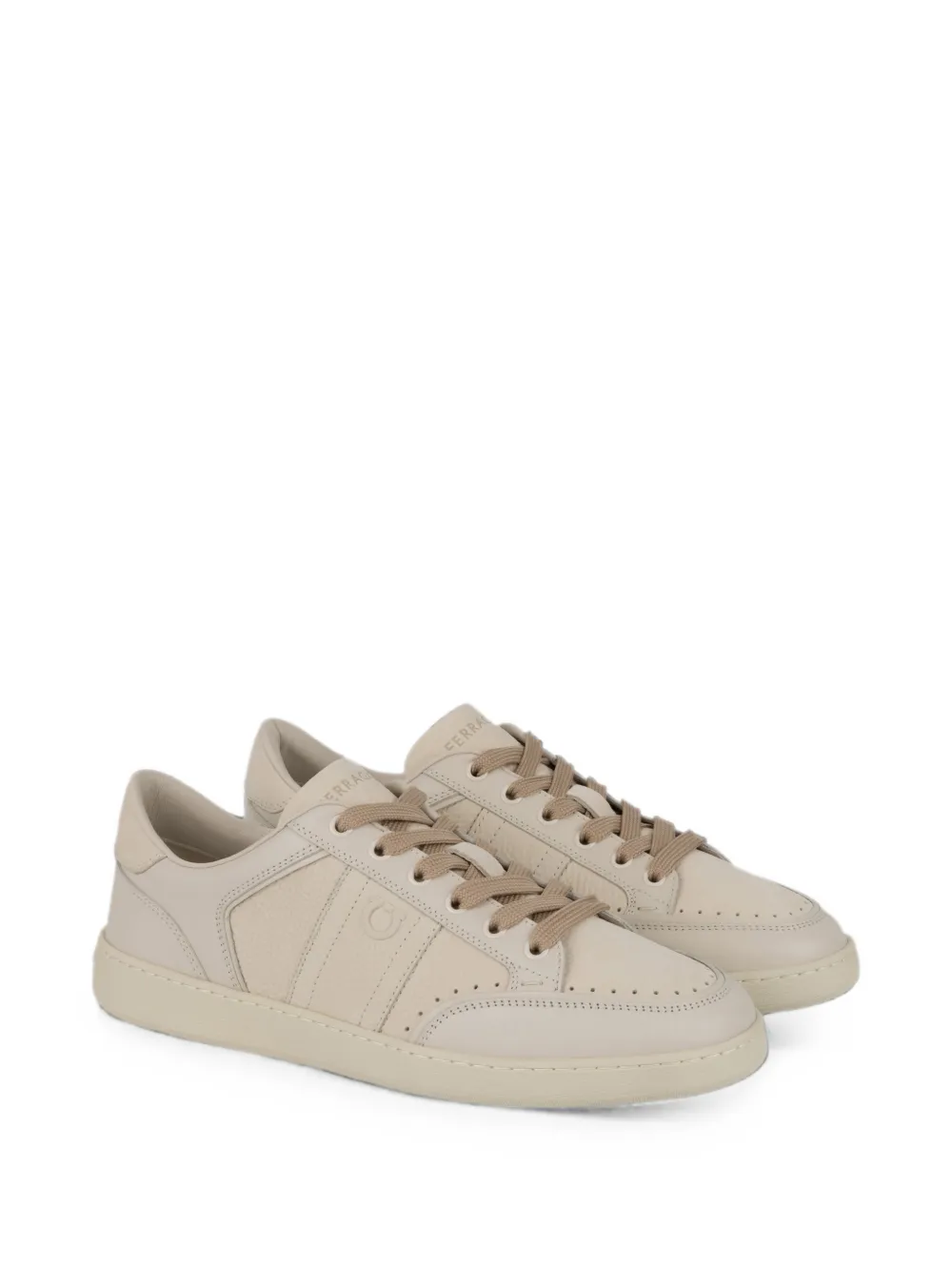 Ferragamo low-top sneakers with signature Beige