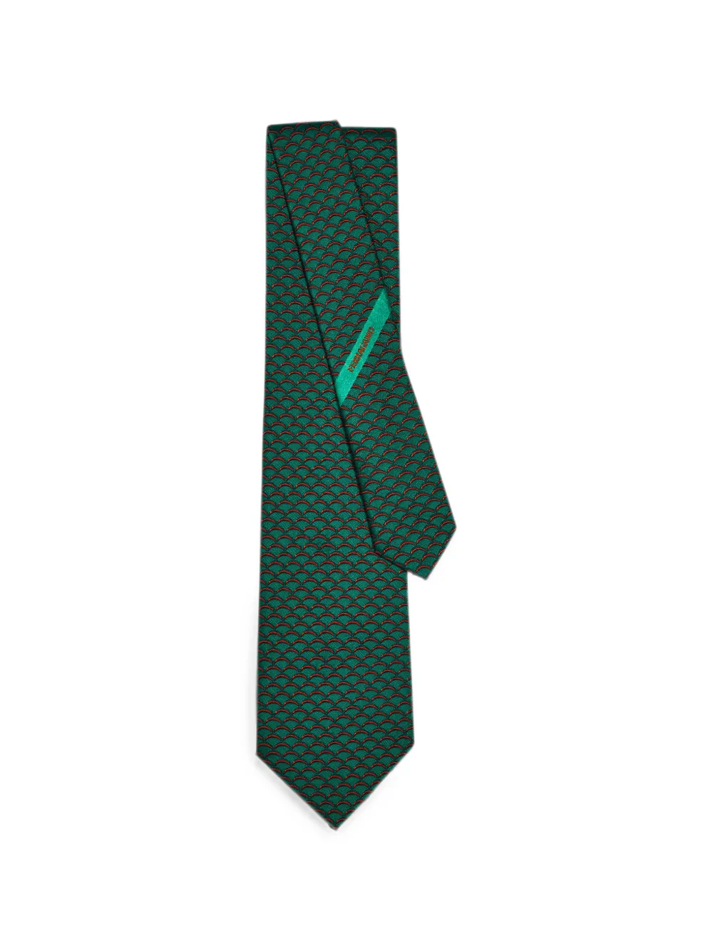 Ferragamo Archi-print silk tie - Infinite Inspirations - Grün