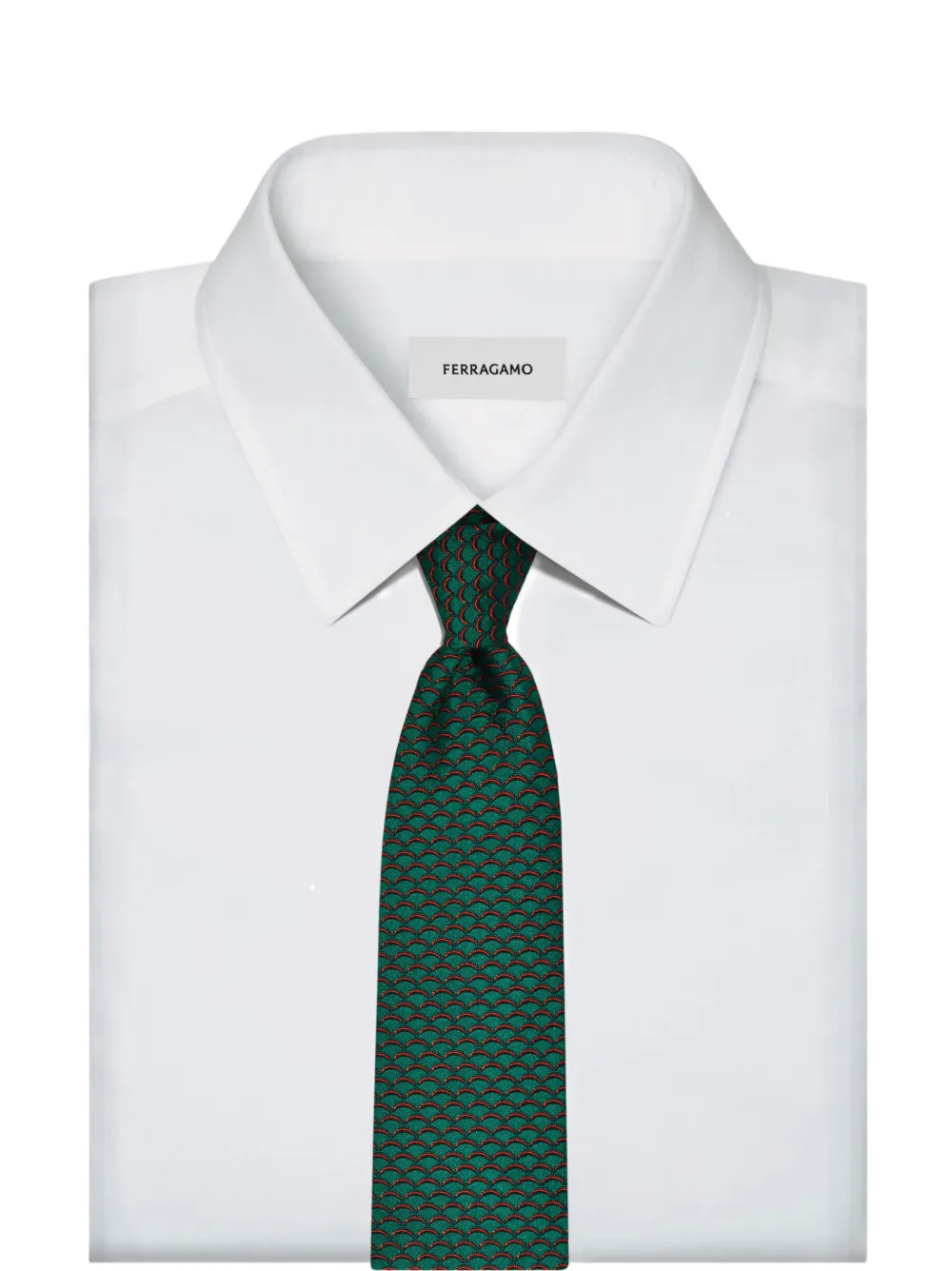 Ferragamo Zijden stropdas met Archi-print Infinite Inspirations Groen