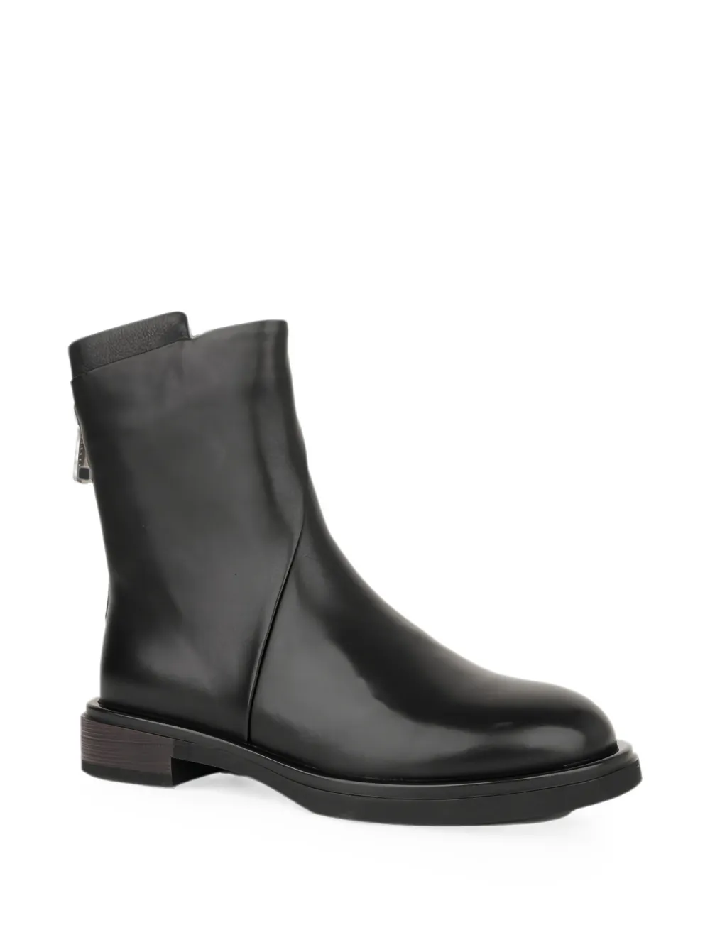 LINDA BAUMANN rear zip-fastening ankle boots Zwart
