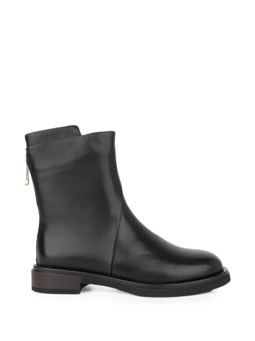 Linda Baumann Rear Zip-fastening Ankle Boots In Black