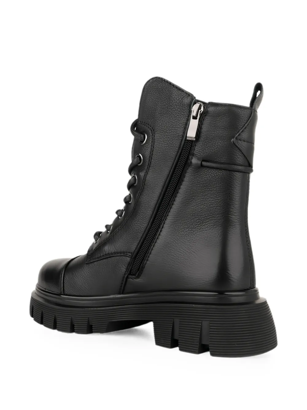 LINDA BAUMANN lace-up lug-sole ankle boots Zwart