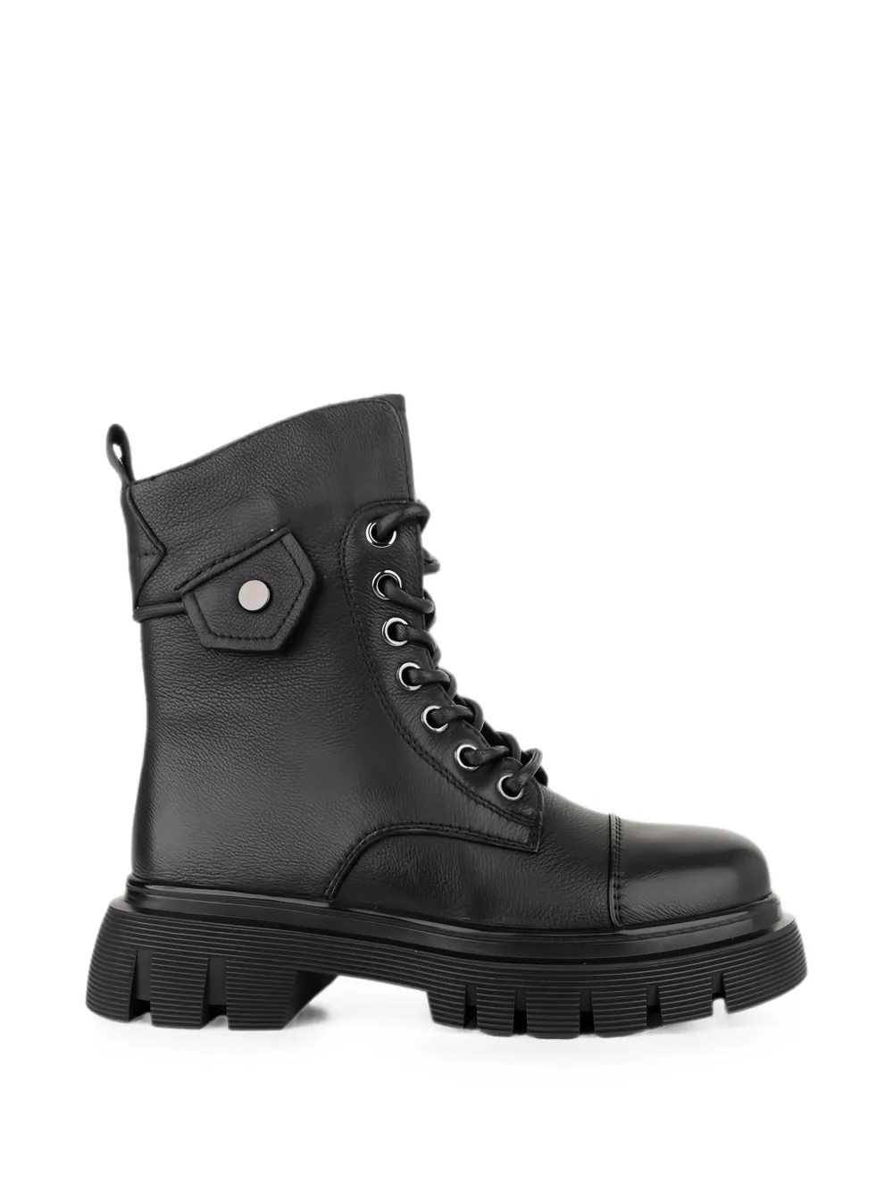 LINDA BAUMANN lace-up lug-sole ankle boots Zwart