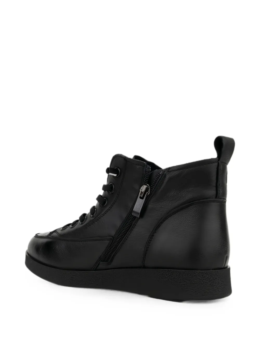 LINDA BAUMANN high-top lace-up sneakers Zwart