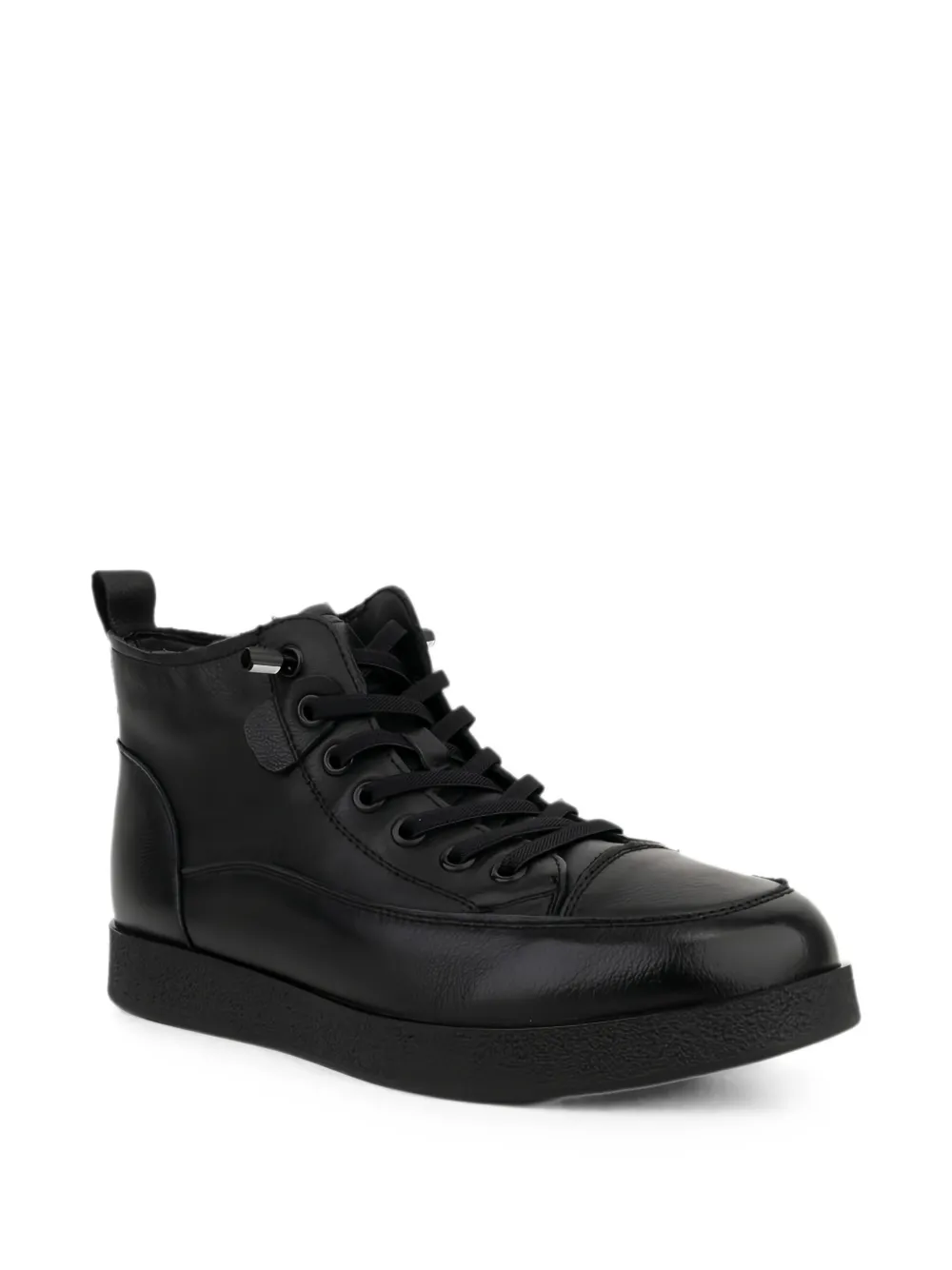 LINDA BAUMANN high-top lace-up sneakers Zwart