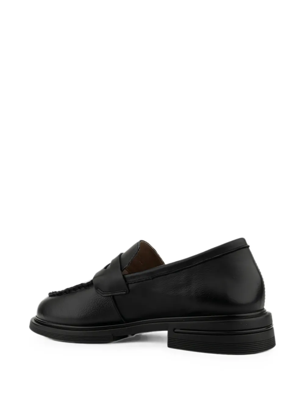 LINDA BAUMANN penny-slot leather loafers Zwart