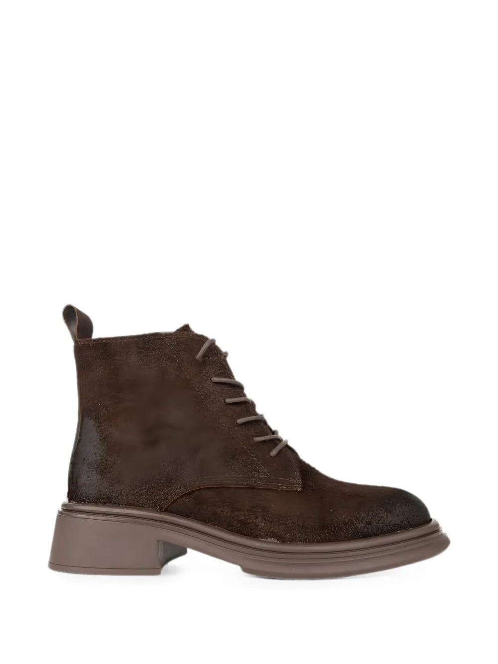 LINDA BAUMANN lace-up suede ankle boots Bruin