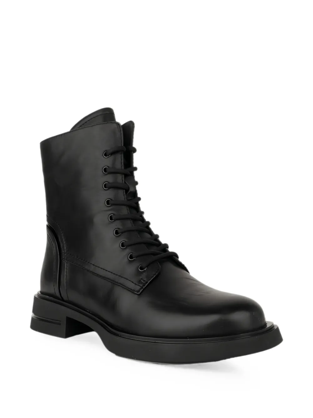LINDA BAUMANN lace-up leather ankle boots Zwart