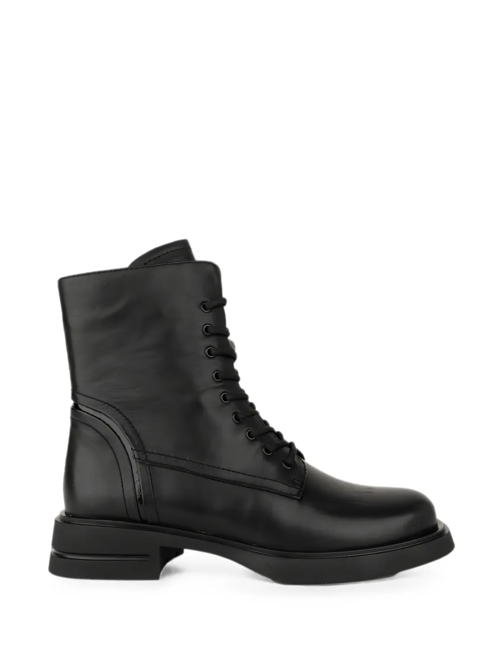 LINDA BAUMANN lace-up leather ankle boots Zwart