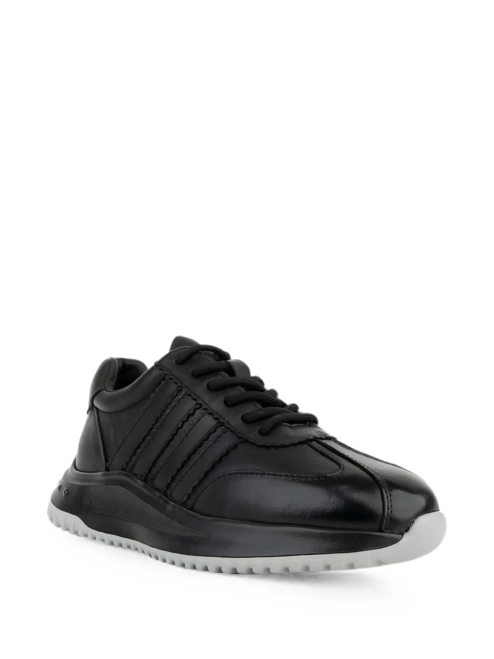 LINDA BAUMANN panelled leather sneakers Zwart
