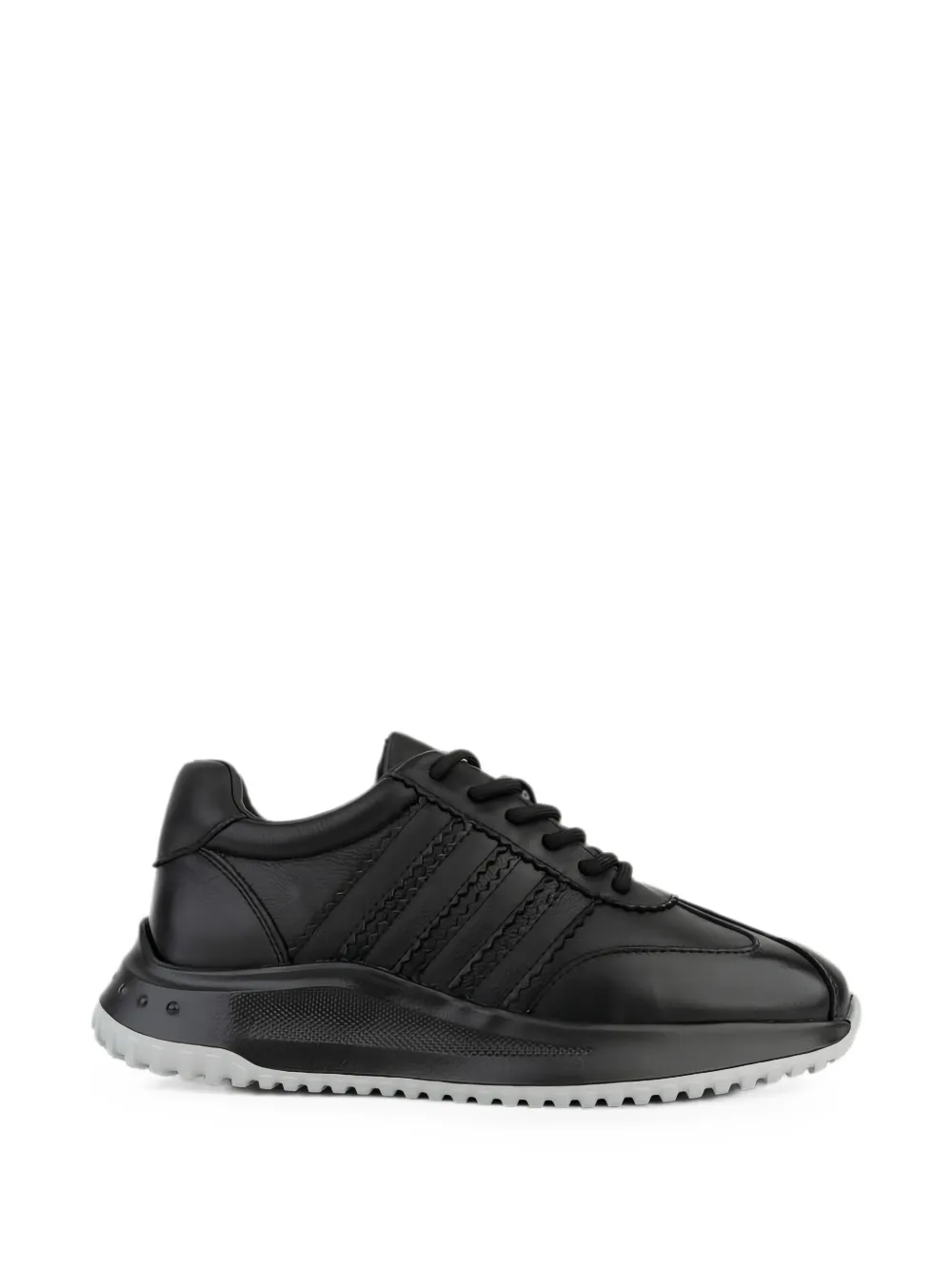 Linda Baumann Panelled Leather Sneakers In Black