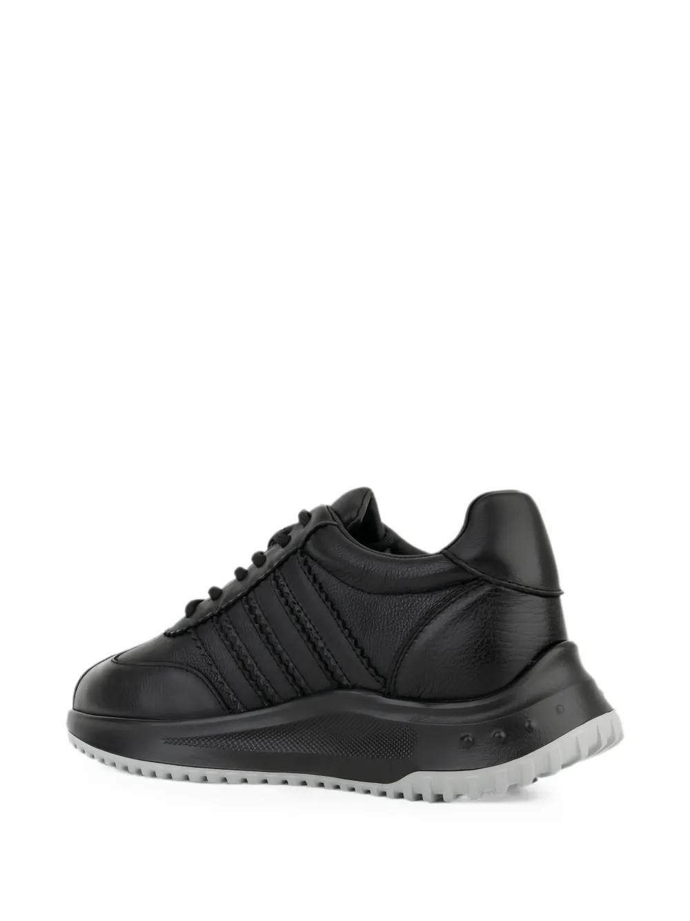 LINDA BAUMANN panelled leather sneakers Zwart
