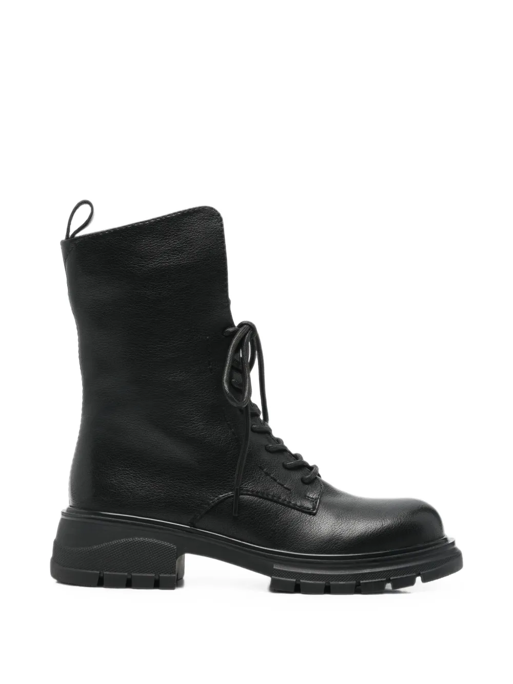 LINDA BAUMANN lace-up buckle-detail combat boots - Noir