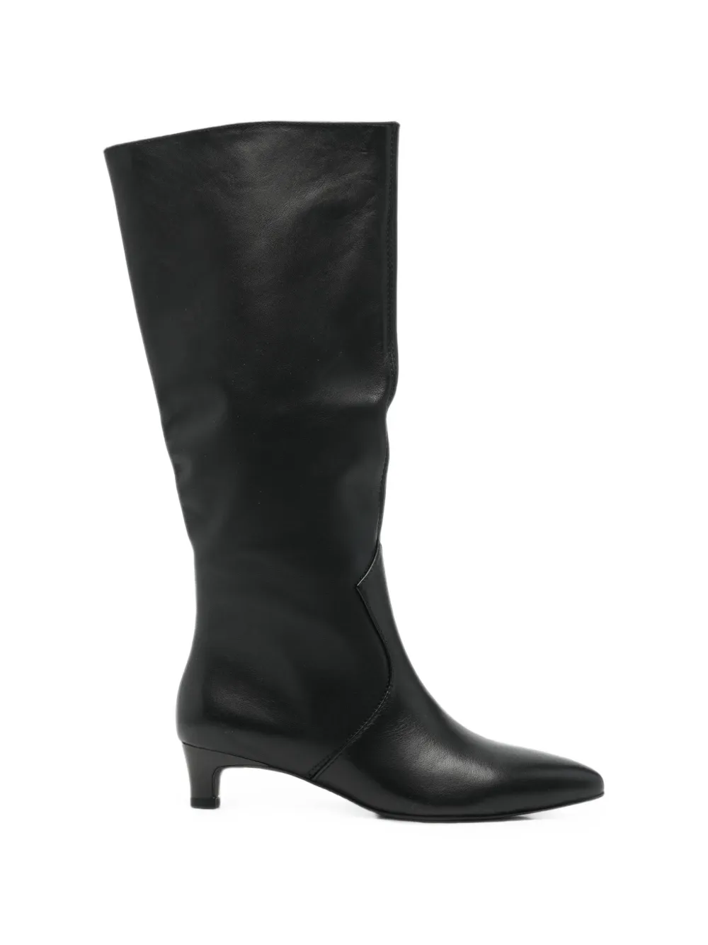LINDA BAUMANN pointed-toe side-zip knee-high boots - Noir