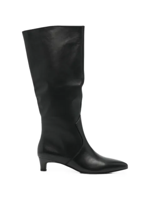 LINDA BAUMANN pointed-toe side-zip knee-high boots
