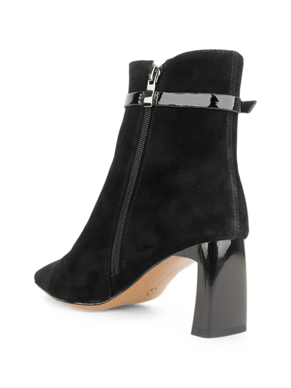 LINDA BAUMANN buckle-strap square-toe ankle boots Zwart