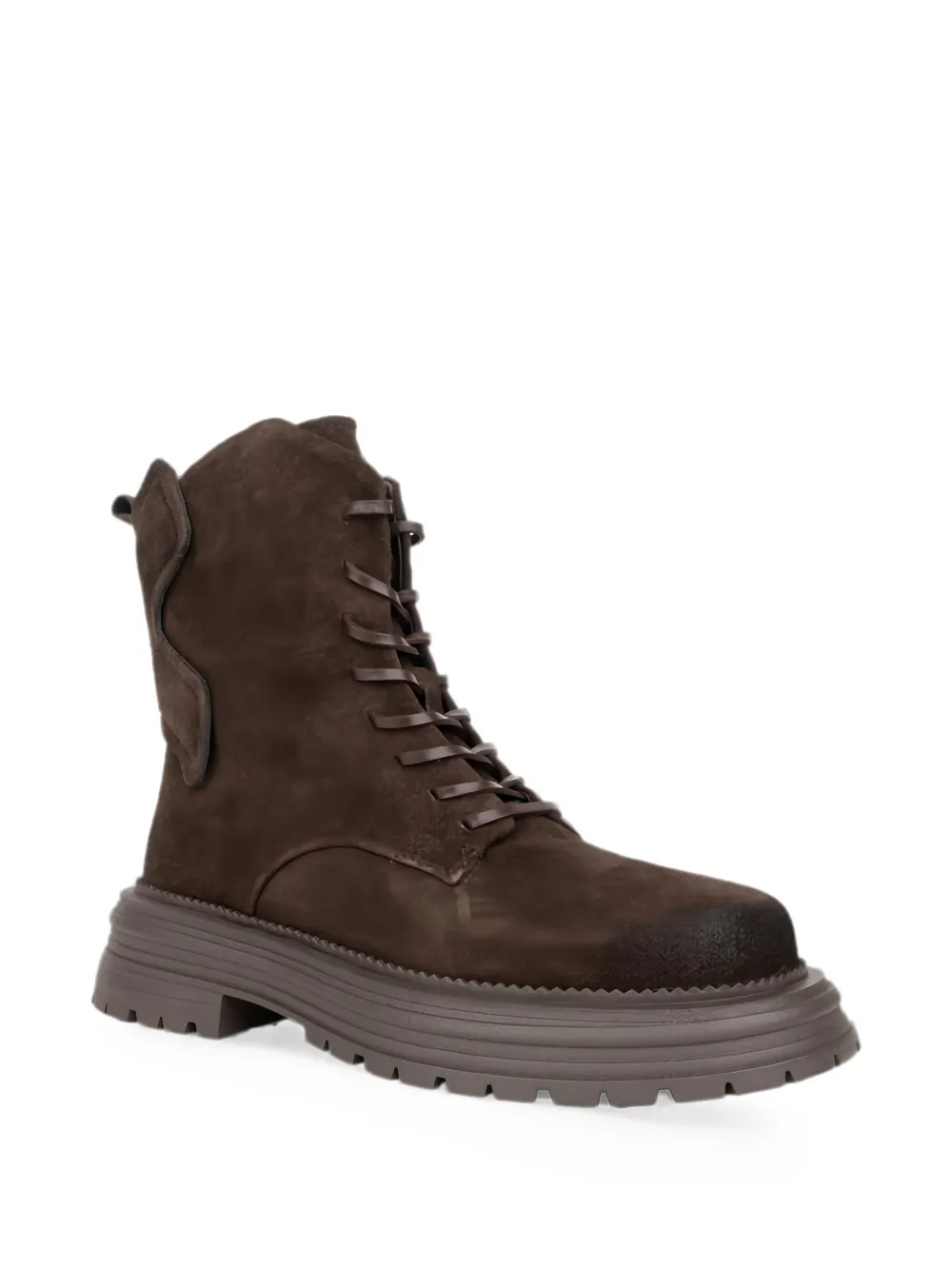 LINDA BAUMANN lace-up suede ankle boots Bruin
