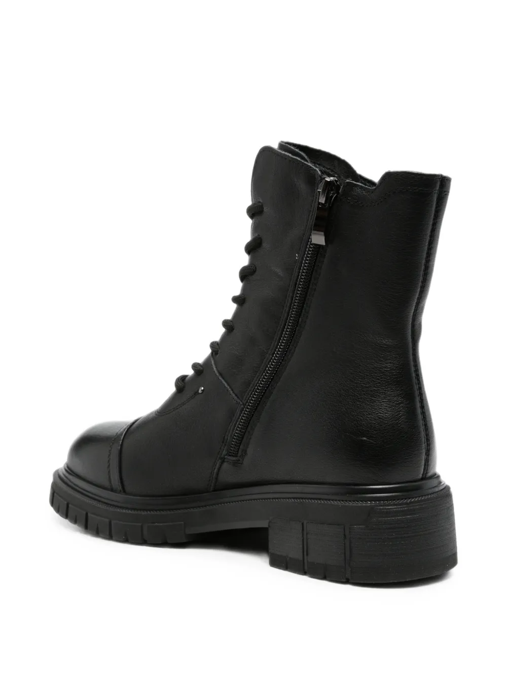 LINDA BAUMANN lace-up lug-sole boots Zwart
