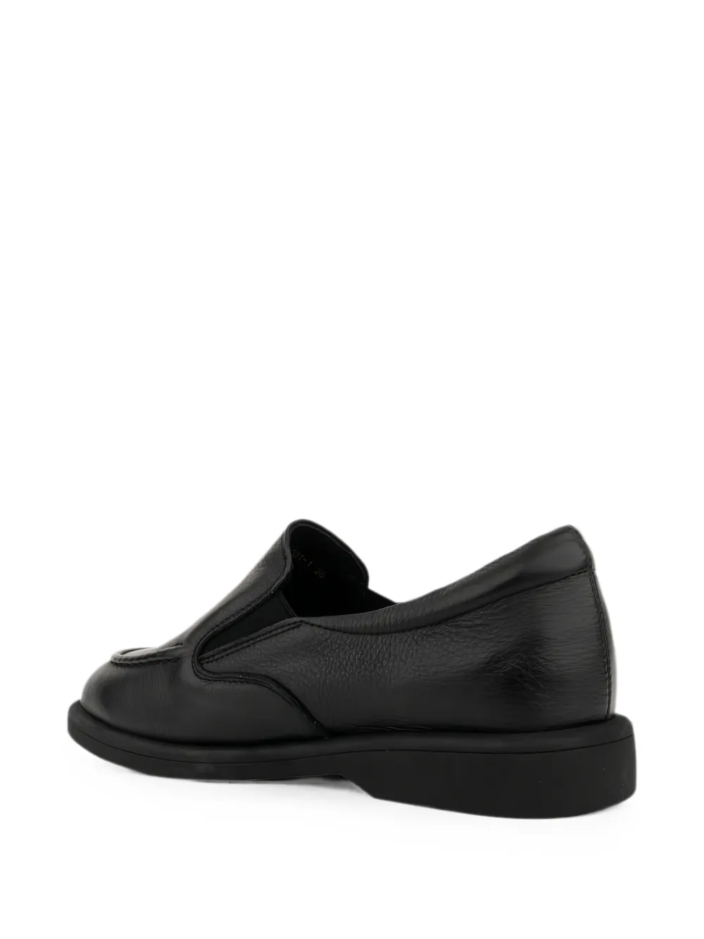 LINDA BAUMANN grainy leather loafers Zwart