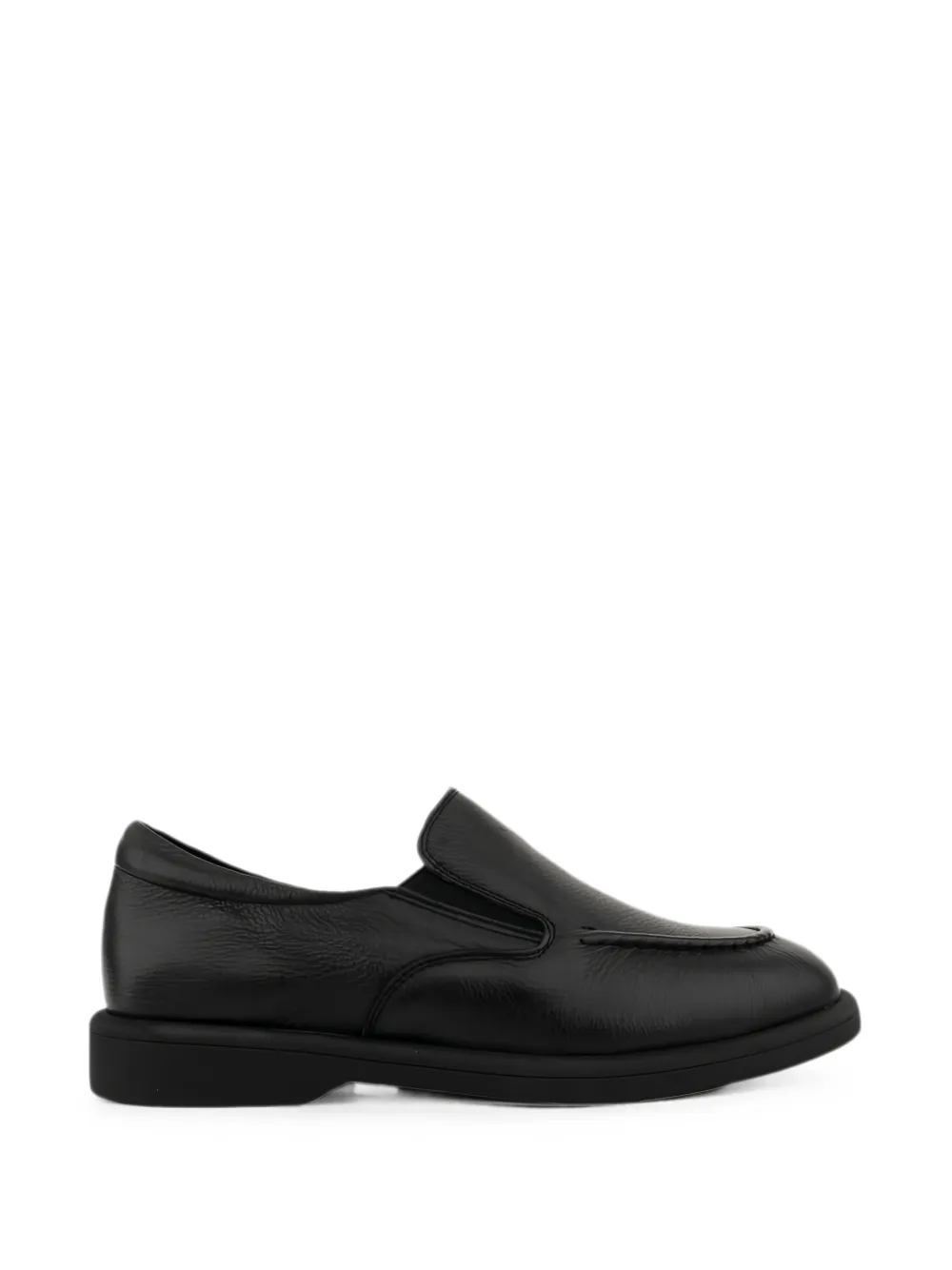 Linda Baumann Grainy Leather Loafers In Black