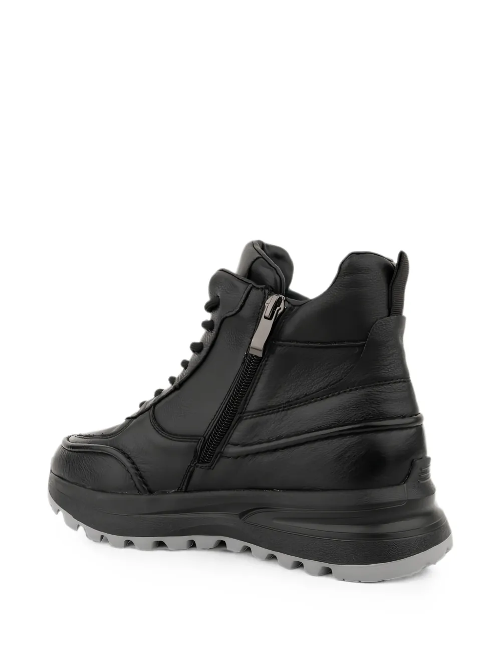 LINDA BAUMANN lace-up side-zip sneakers Zwart