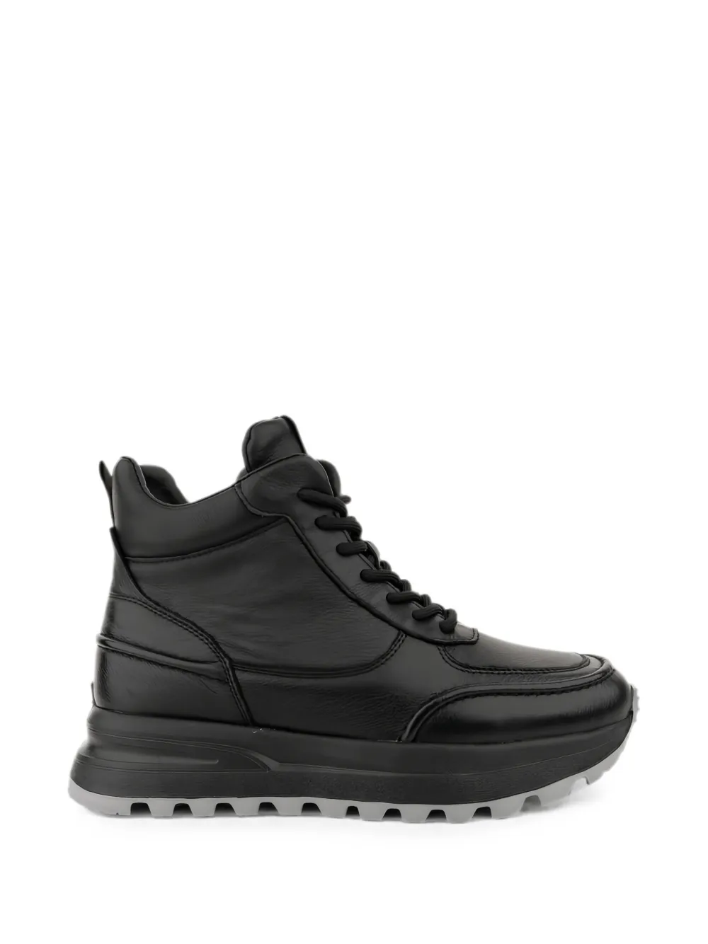 LINDA BAUMANN lace-up side-zip sneakers Zwart